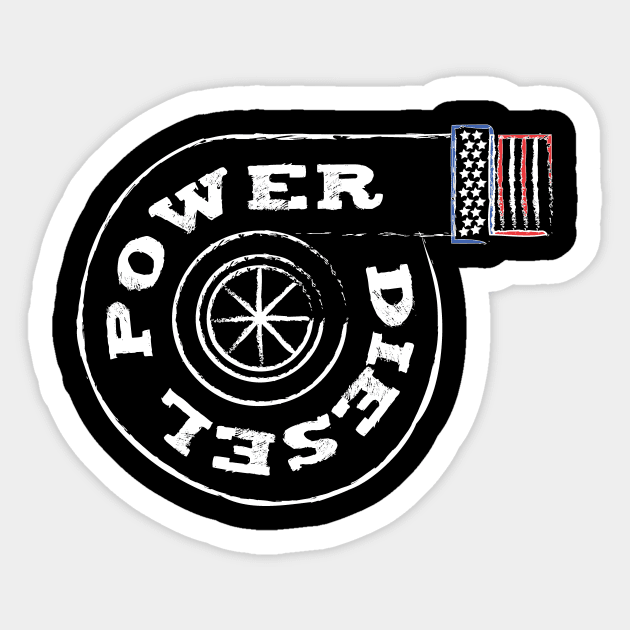 Diesel Power USA Flag Turbo Sticker by almostbrand